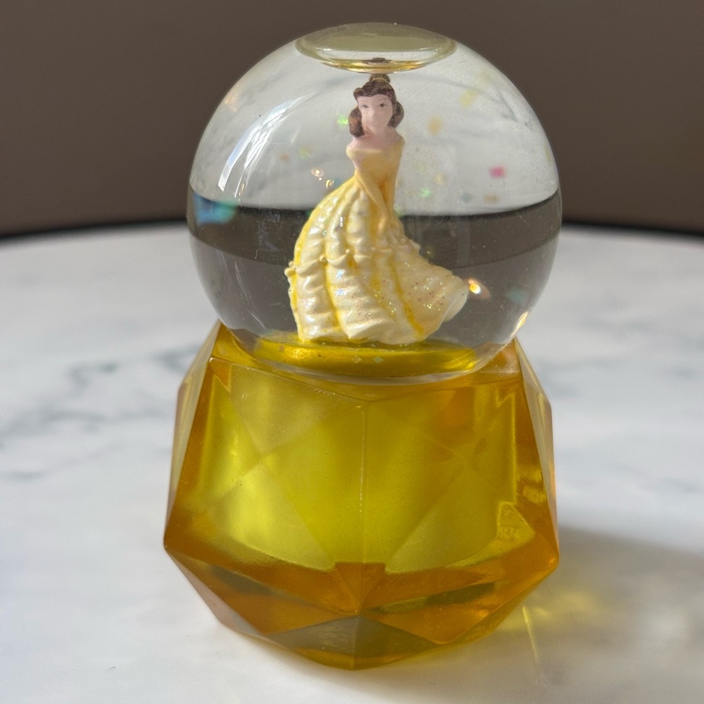 Craft Yellow Princess Snow Globe on Faceted Base